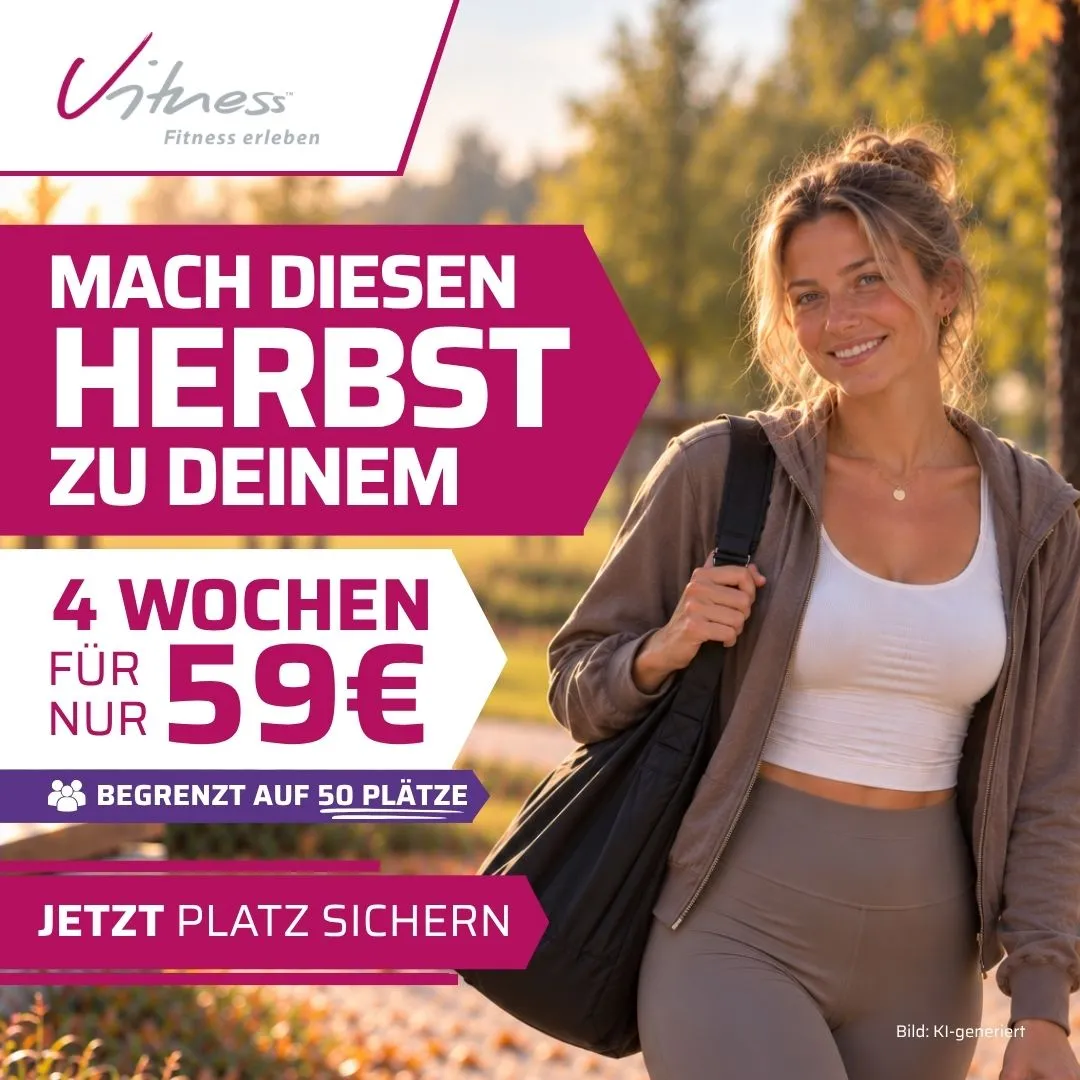 Mach diesen Herbst zu deinem: 4 Wochen für nur 59 € – begrenzt auf 50 Plätze. Jetzt Platz sichern. Bild: KI-generiert.